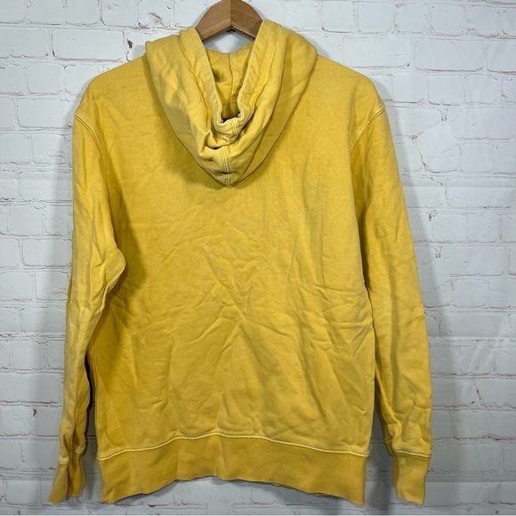American Eagle Sweatshirt Mens Small Yellow Pullover Hoodie Embroidered - Picture 6 of 9